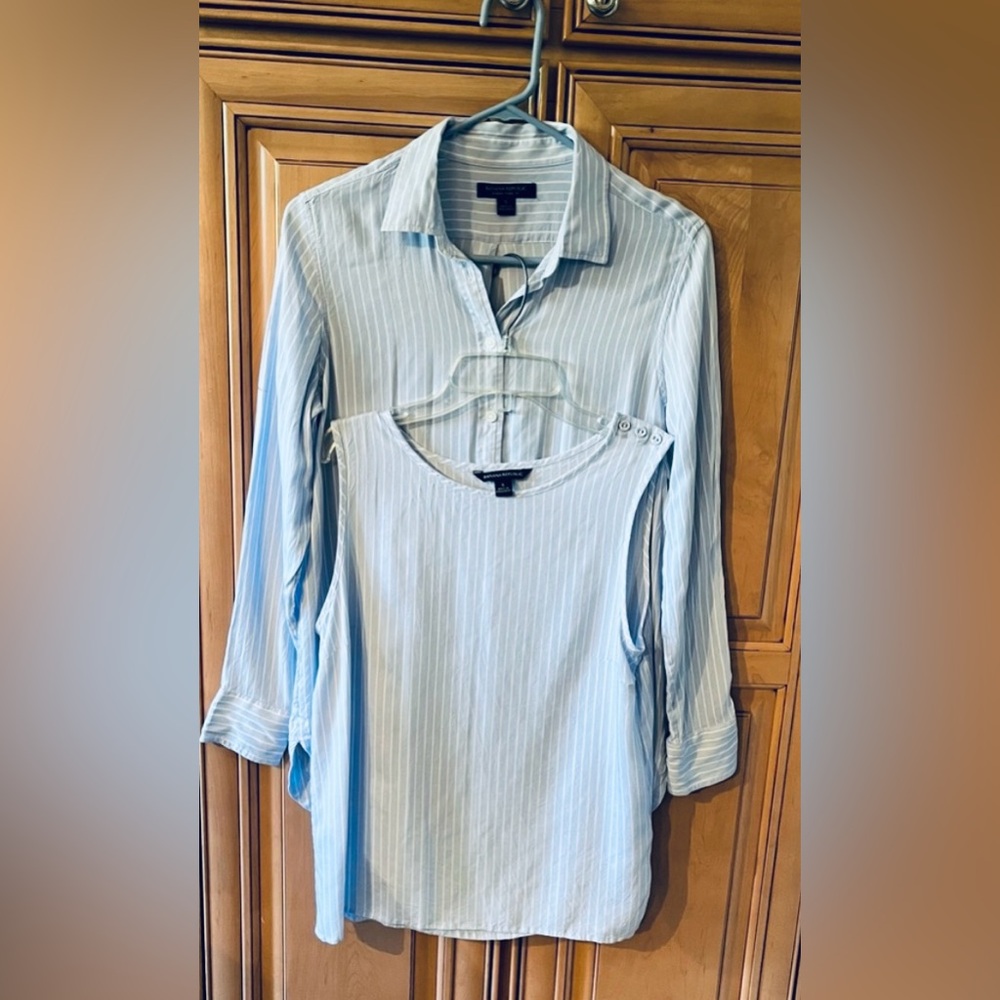Banana Republic BUNDLE Women Striped Button Up & Sleeveless Tops